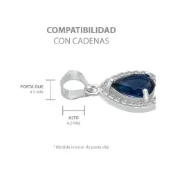 Dije Gota Plata 925 Zirconias Azules Mujer Diseño Fino - Imagen 6