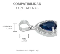 Dije Gota Plata 925 Zirconias Azules Mujer Diseño Fino - Imagen 6