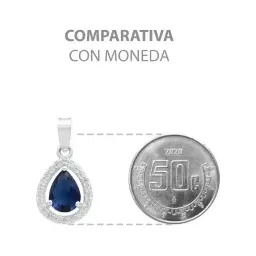 Dije Gota Plata 925 Zirconias Azules Mujer Diseño Fino - Imagen 8