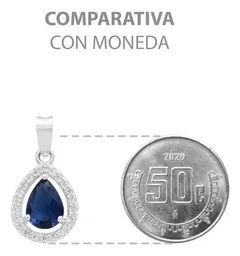 Dije Gota Plata 925 Zirconias Azules Mujer Diseño Fino - Imagen 8