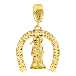 Dije Herradura Santa Muerte de Oro 10k con Zirconia 30 mm - Imagen 4