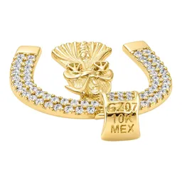 Dije Herradura Santa Muerte de Oro 10k con Zirconia 30 mm - Imagen 5