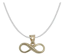 Dije Infinito Oro 10k con Cadena Barbada Plata .925 - Imagen 1