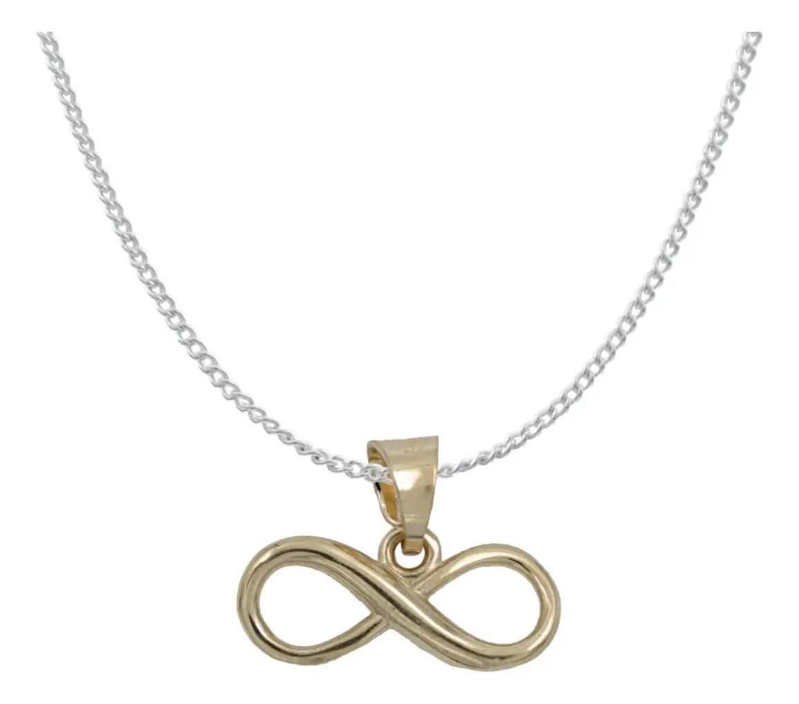 Dije Infinito Oro 10k con Cadena Barbada Plata .925 - Imagen 1