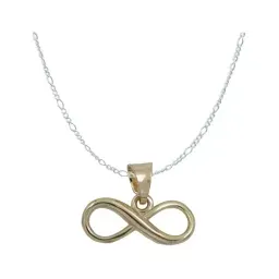 Dije Infinito Oro 10k con Cadena Figaro Plata .925 - Imagen 1