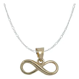 Dije Infinito Oro 10k con Cadena Figaro Plata .925 - Imagen 1