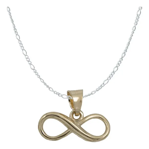 Dije Infinito Oro 10k con Cadena Figaro Plata .925 - Imagen 1