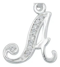 Dije Inicial Letra A Plata .925 con Zirconias - Imagen 2