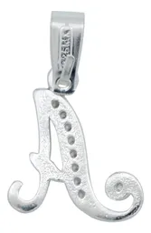 Dije Inicial Letra A Plata .925 con Zirconias - Imagen 3