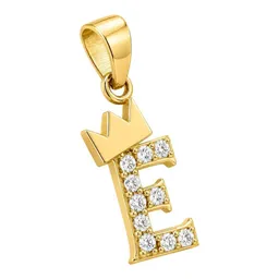 Dije Inicial Letra E con Corona de Oro 10k con Zirconia 20 mm - Imagen 4