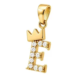 Dije Inicial Letra E con Corona de Oro 10k con Zirconia 20 mm - Imagen 5