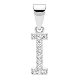 Dije Inicial Letra I Plata 925 con Zirconia Transparente - Imagen 1