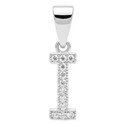 Dije Inicial Letra I Plata 925 con Zirconia Transparente - Imagen 1