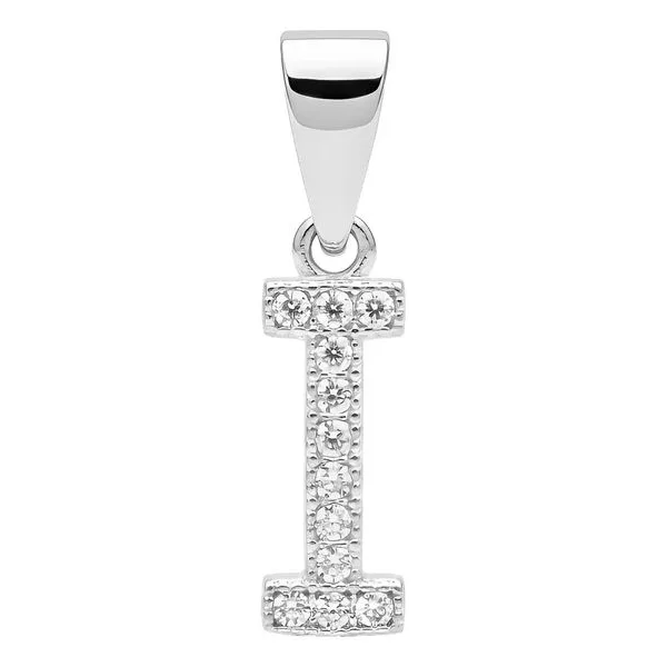Dije Inicial Letra I Plata 925 con Zirconia Transparente - Imagen 1