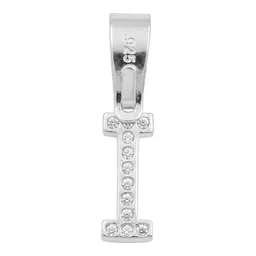 Dije Inicial Letra I Plata 925 con Zirconia Transparente - Imagen 2