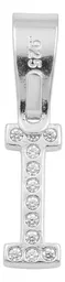 Dije Inicial Letra I Plata 925 con Zirconia Transparente - Imagen 2