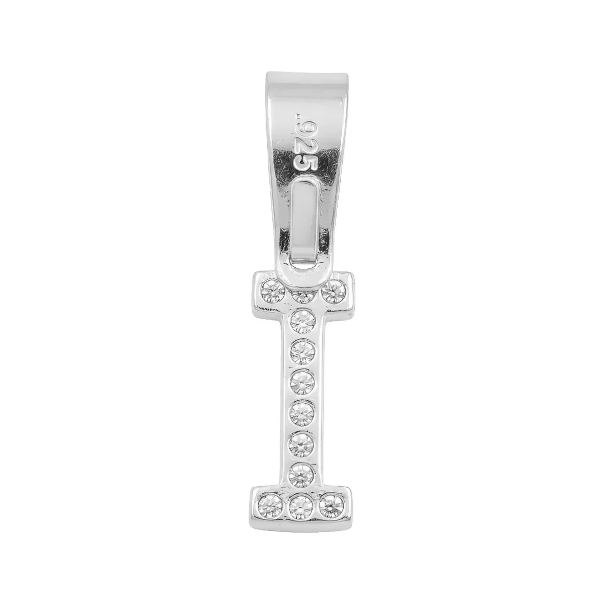 Dije Inicial Letra I Plata 925 con Zirconia Transparente - Imagen 2