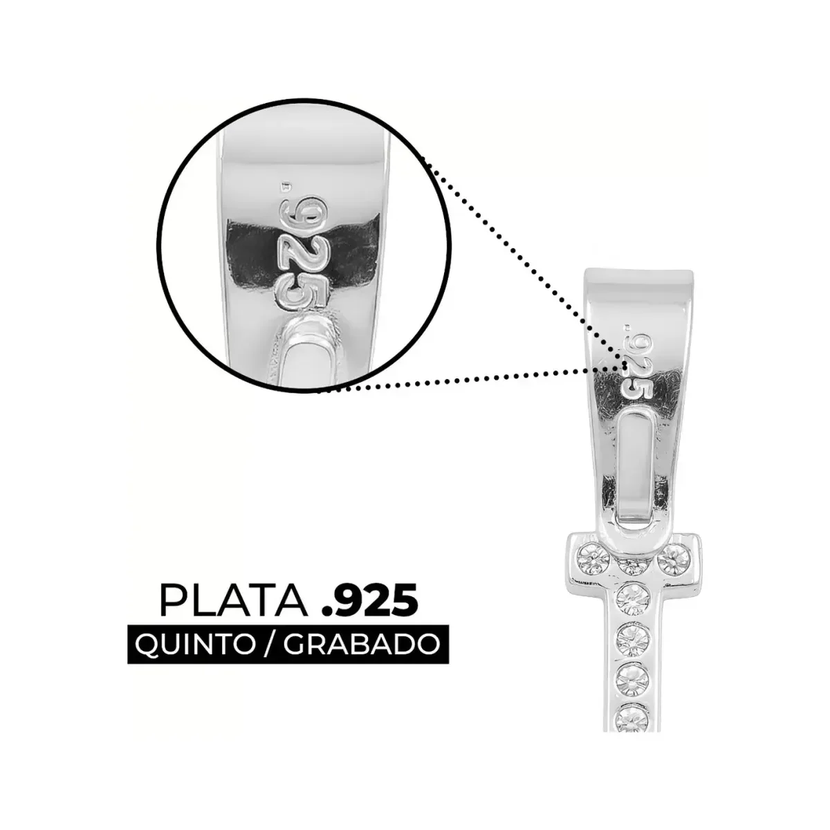 Dije Inicial Letra I Plata 925 con Zirconia Transparente - Imagen 3