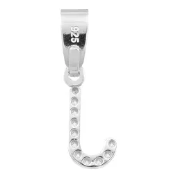 Dije Inicial Letra J Plata 925 con Zirconia Transparente - Imagen 2