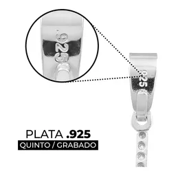 Dije Inicial Letra J Plata 925 con Zirconia Transparente - Imagen 3