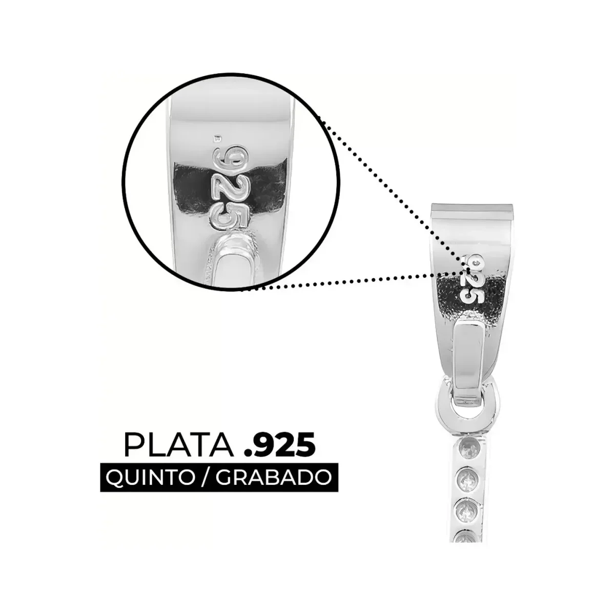 Dije Inicial Letra J Plata 925 con Zirconia Transparente - Imagen 3