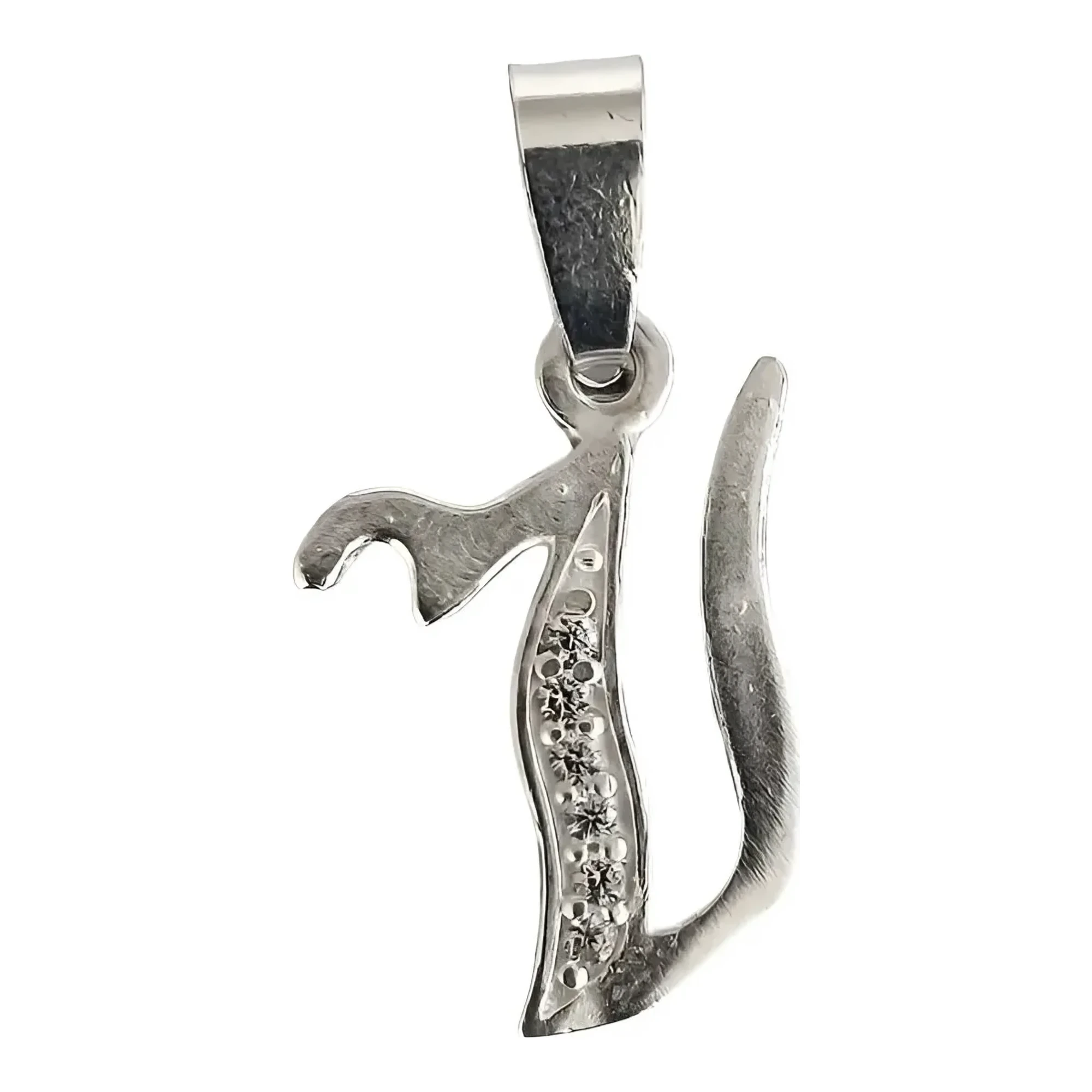 Dije de inicial plata 925 letra V con zirconia blanca brillante, joyería mexicana en plata ley con broche perico para mujer