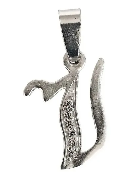 Dije Inicial Plata 925 Letra V con Zirconia - Imagen 1