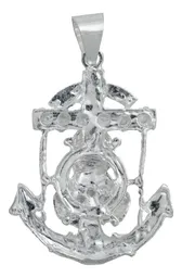 Dije Jesús Malverde Ancla Plata 925 con Zirconia Transparente - Imagen 3