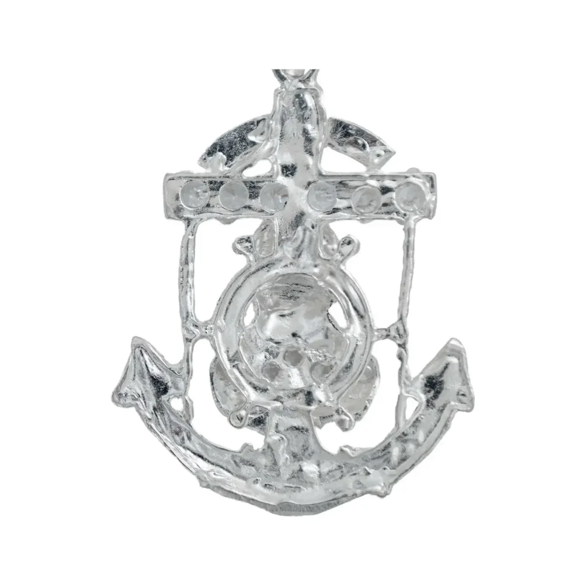 Dije Jesús Malverde Ancla Plata 925 con Zirconia Transparente - Imagen 4