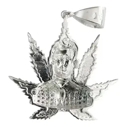 Dije Jesús Malverde Cannabis con Zirconia Plata .925 - Imagen 3