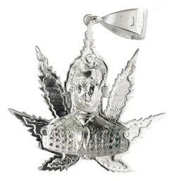 Dije Jesús Malverde Cannabis con Zirconia Plata .925 - Imagen 3
