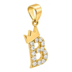 Dije Letra B con Corona de Oro 10k y Zirconias de 20 mm - Imagen 3