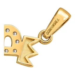 Dije Letra B con Corona de Oro 10k y Zirconias de 20 mm - Imagen 4