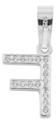 Dije Letra F Plata 925 con Zirconia para Collar - Imagen 2