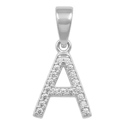 Dije Letra Inicial Plata 925 con Zirconia para Collar - Imagen 1