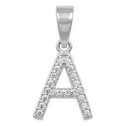 Dije Letra Inicial Plata 925 con Zirconia para Collar - Imagen 1