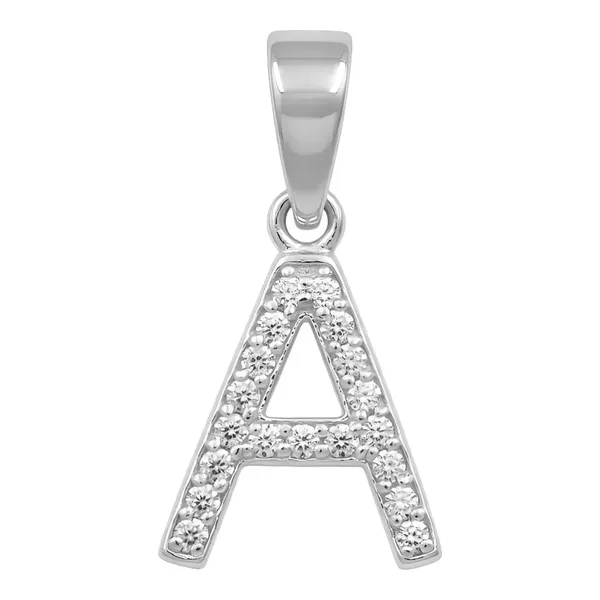 Dije Letra Inicial Plata 925 con Zirconia para Collar - Imagen 1