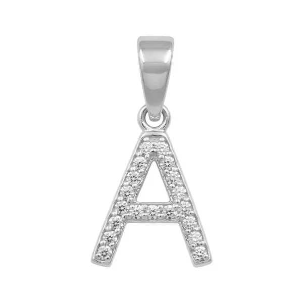 Dije Letra Inicial Plata 925 con Zirconia para Collar - Imagen 1