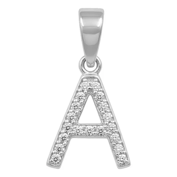 Dije Letra Inicial Plata 925 con Zirconia para Collar - Imagen 1