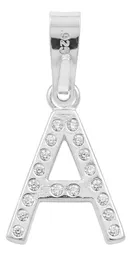 Dije Letra Inicial Plata 925 con Zirconia para Collar - Imagen 2