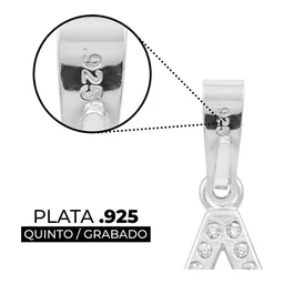 Dije Letra Inicial Plata 925 con Zirconia para Collar - Imagen 3