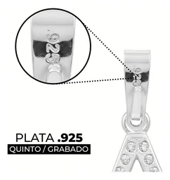 Dije Letra Inicial Plata 925 con Zirconia para Collar - Imagen 3