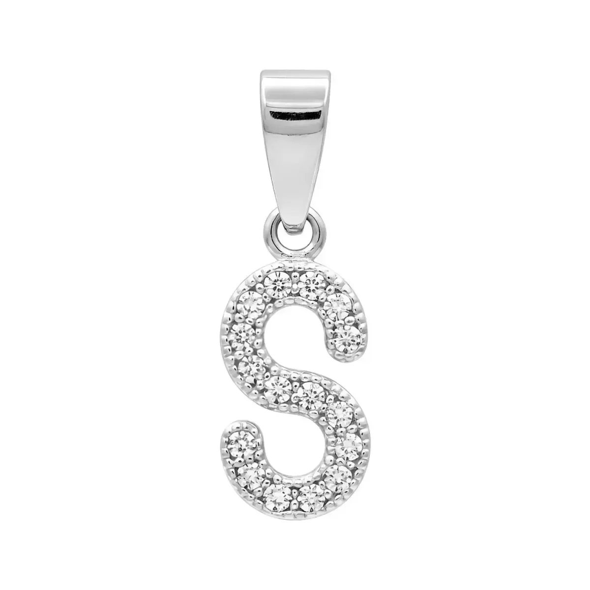 Dije letra inicial de Plata .925 con brillante Zirconia, ideal para collares de plata personalizados y joyería minimalista el