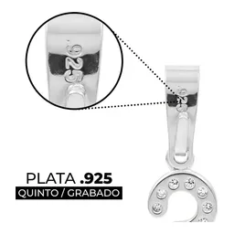 Dije Letra Inicial Plata 925 con Zirconia para Mujer - Imagen 3