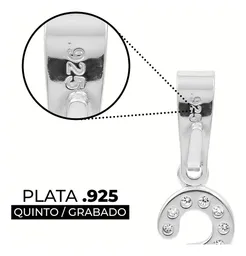 Dije Letra Inicial Plata 925 con Zirconia para Mujer - Imagen 3