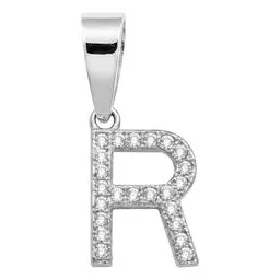 Dije Letra Inicial Plata .925 con Zirconia Transparente - Imagen 1