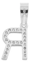 Dije Letra Inicial Plata .925 con Zirconia Transparente - Imagen 2