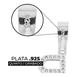 Dije Letra Inicial Plata .925 con Zirconia Transparente - Imagen 3