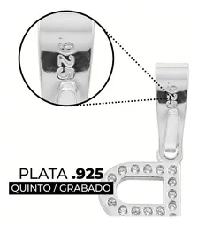 Dije Letra Inicial Plata .925 con Zirconia Transparente - Imagen 3