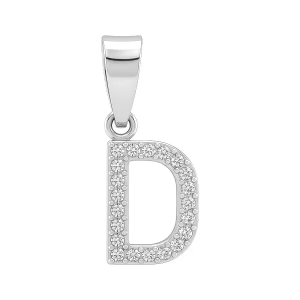 Dije Letra Inicial Plata 925 con Zirconia Transparente para Mujer - Imagen 1